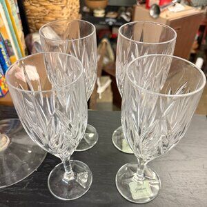 NWT Gorham Crystal Star Blossom Iced Beverages Glass Set of 4 Made in Germany